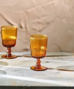 Nkuku Tableware Fali Wine Glass - Amber (Set Of 4)