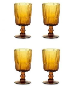 Nkuku Tableware Fali Wine Glass - Amber (Set Of 4) 9 Nkuku Tableware Fali Wine Glass - Amber (Set Of 4)