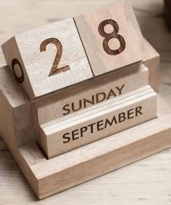 Nkuku Hansa Wooden Calendar Home Accessories