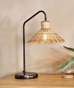 Nkuku New Arrivals Hathwa Rattan Desk Lamp