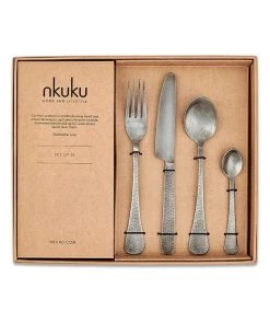 Nkuku Huri Cutlery Set - Burnt Silver (Set Of 16) 11 Nkuku Huri Cutlery Set - Burnt Silver (Set Of 16)