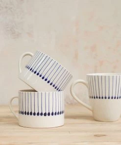 Nkuku Iba Large Ceramic Mug - Indigo (Set Of 2) Tableware