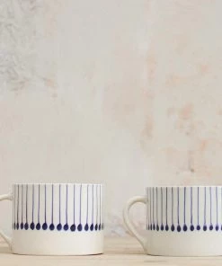 Nkuku Iba Large Ceramic Mug - Indigo (Set Of 2) Tableware