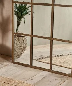 Nkuku Home Accessories Imoma Iron Full Length Arch Mirror - Brass