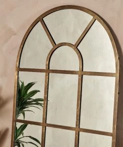 Nkuku Home Accessories Imoma Iron Full Length Arch Mirror - Brass
