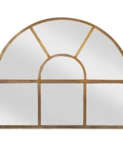 Nkuku Home Accessories Imoma Iron Overmantel Arch Mirror - Brass