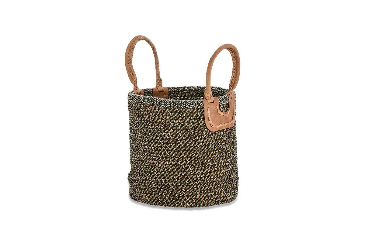 Nkuku Soft Furnishings Indra Coil Basket - Charcoal 5 Nkuku Soft Furnishings Indra Coil Basket - Charcoal