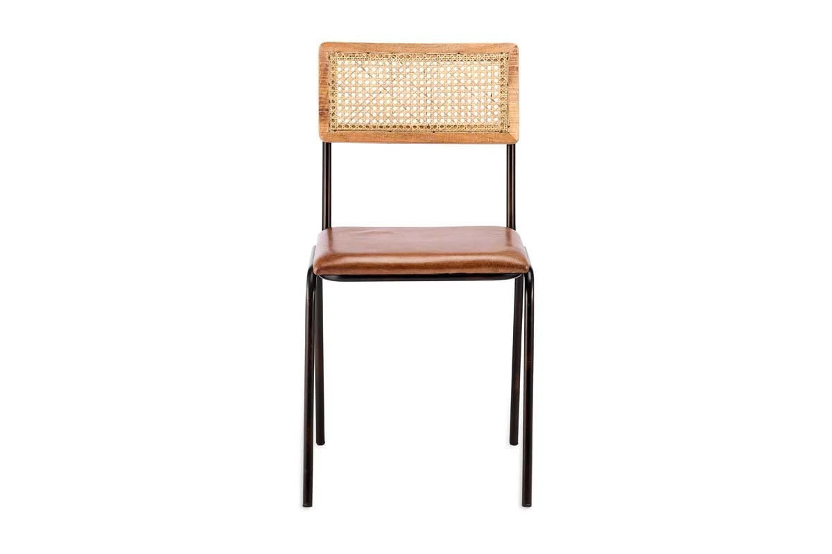 Nkuku Kitchen & Dining Room Iswa Leather & Rattan Dining Chair 8 Nkuku Kitchen & Dining Room Iswa Leather & Rattan Dining Chair