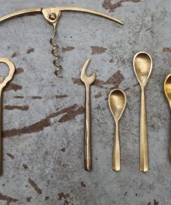 Nkuku Jahi Spoon Gift Set - Brushed Gold (Set Of 2) Tableware