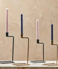 Nkuku Home Accessories Janya Candlestick - Antique Black