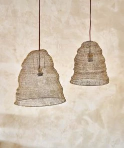 Nkuku Jatani Brass Wire Lampshade - Antique Brass Large 13 Nkuku Jatani Brass Wire Lampshade - Antique Brass Large