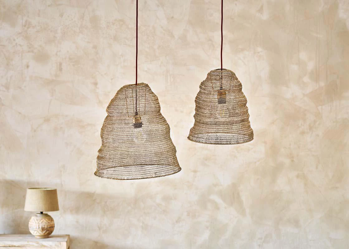 Nkuku Jatani Brass Wire Lampshade - Antique Brass Large 6 Nkuku Jatani Brass Wire Lampshade - Antique Brass Large