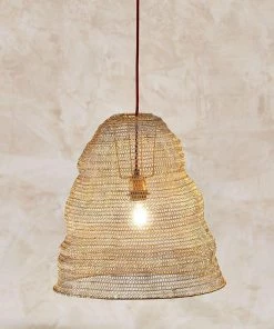 Nkuku Jatani Brass Wire Lampshade - Antique Brass Large
