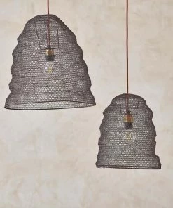 Nkuku Jatani Rust Wire Lampshade - Oval Large