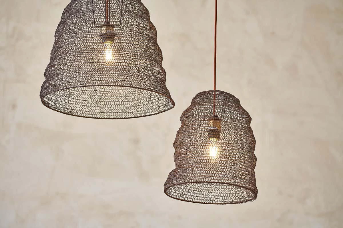 Nkuku Jatani Rust Wire Lampshade - Small Oval 7 Nkuku Jatani Rust Wire Lampshade - Small Oval