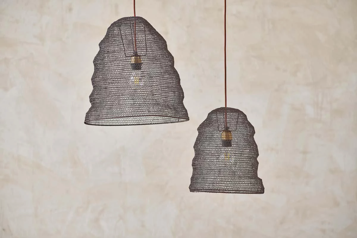 Nkuku Jatani Rust Wire Lampshade - Small Oval 5 Nkuku Jatani Rust Wire Lampshade - Small Oval