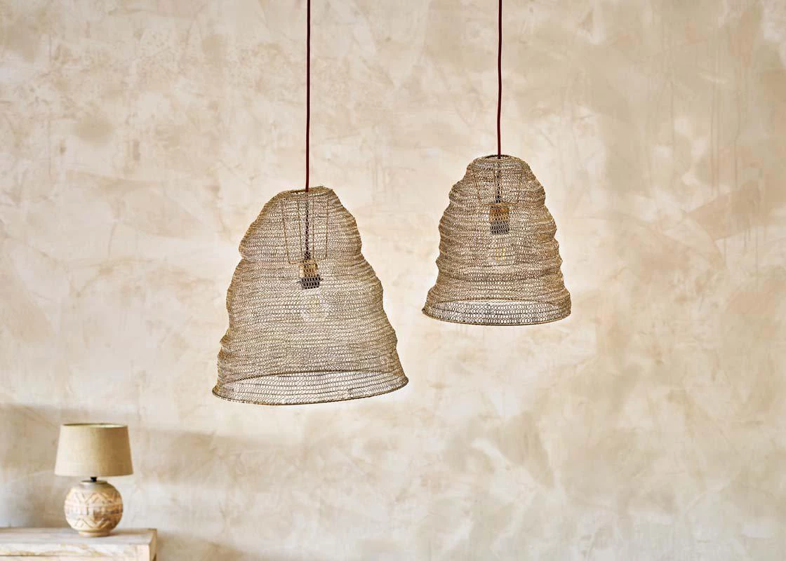 Nkuku Jatani Brass Wire Lampshade - Small Oval 6 Nkuku Jatani Brass Wire Lampshade - Small Oval