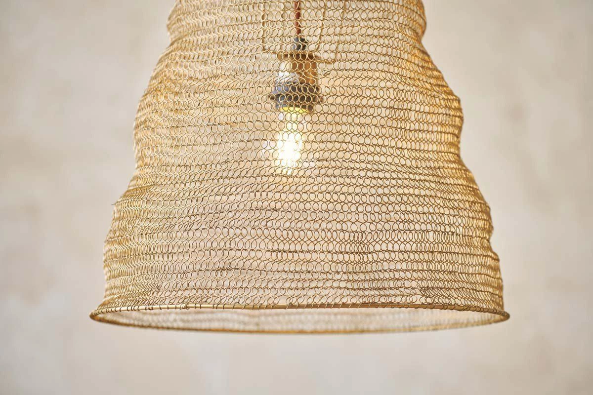 Nkuku Jatani Brass Wire Lampshade - Small Oval 5 Nkuku Jatani Brass Wire Lampshade - Small Oval