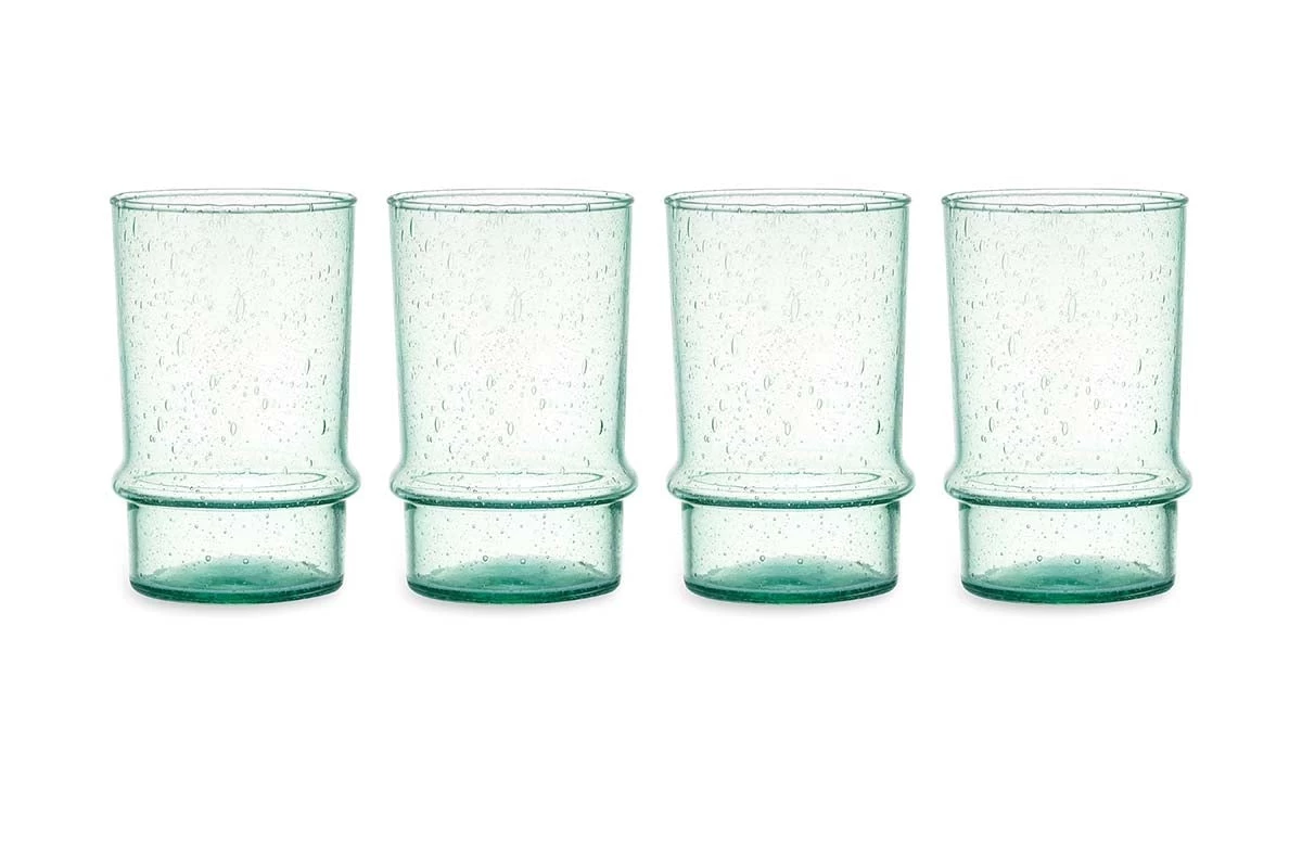 Nkuku New Arrivals Kaneti Bubble Tumbler - Aqua - Large (Set Of 4) 7 Nkuku New Arrivals Kaneti Bubble Tumbler - Aqua - Large (Set Of 4)