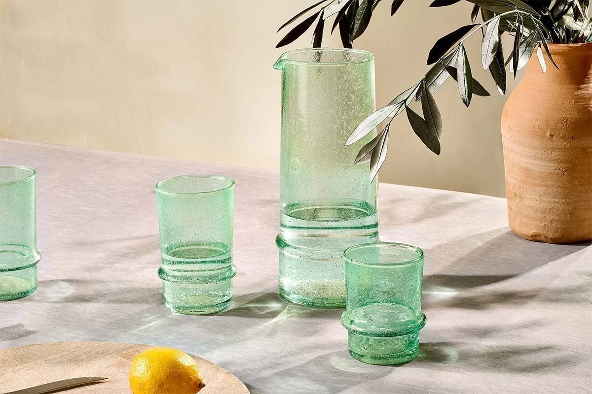 Nkuku New Arrivals Kaneti Bubble Tumbler - Aqua - Large (Set Of 4) 6 Nkuku New Arrivals Kaneti Bubble Tumbler - Aqua - Large (Set Of 4)