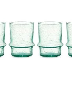 Nkuku New Arrivals Kaneti Bubble Tumbler - Aqua - Small (Set Of 4)