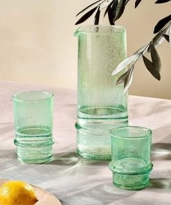 Nkuku New Arrivals Kaneti Bubble Tumbler - Aqua - Small (Set Of 4)