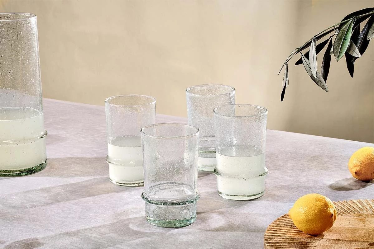 Nkuku New Arrivals Kaneti Bubble Tumbler - Clear - Large (Set Of 4) 3 Nkuku New Arrivals Kaneti Bubble Tumbler - Clear - Large (Set Of 4)