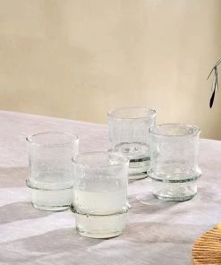 Nkuku New Arrivals Kaneti Bubble Tumbler - Clear - Small (Set Of 4)