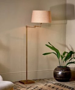 Nkuku Kara Floor Lamp - Brass Shop By Type