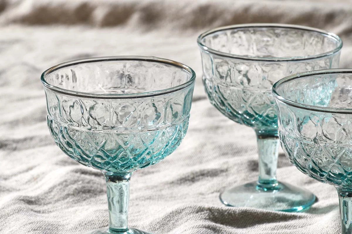 Nkuku Tableware Karala Champagne Glass - Clear (Set Of 4) 4 Nkuku Tableware Karala Champagne Glass - Clear (Set Of 4)