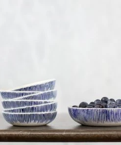 Nkuku Karuma Ceramic Cereal Bowl - Blue & White Tableware