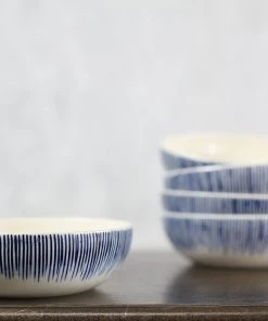 Nkuku Karuma Ceramic Cereal Bowl - Blue & White Tableware