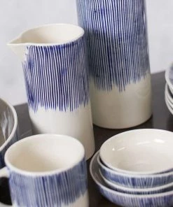 Nkuku Tableware Karuma Ceramic Jug - Blue & White