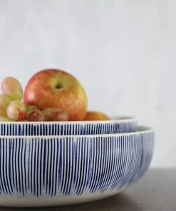 Nkuku Tableware Karuma Ceramic Serving Bowl - Blue & White