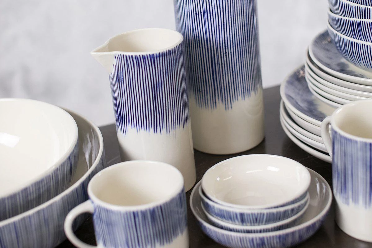 Nkuku Tableware Karuma Ceramic Small Mug - Blue & White (Set Of 2) 5 Nkuku Tableware Karuma Ceramic Small Mug - Blue & White (Set Of 2)