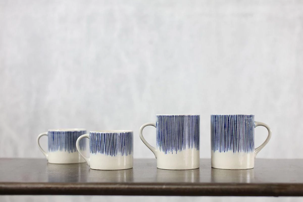 Nkuku Tableware Karuma Ceramic Small Mug - Blue & White (Set Of 2) 6 Nkuku Tableware Karuma Ceramic Small Mug - Blue & White (Set Of 2)