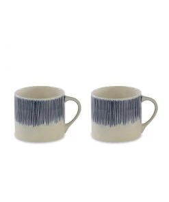 Nkuku Tableware Karuma Ceramic Small Mug - Blue & White (Set Of 2) 13 Nkuku Tableware Karuma Ceramic Small Mug - Blue & White (Set Of 2)