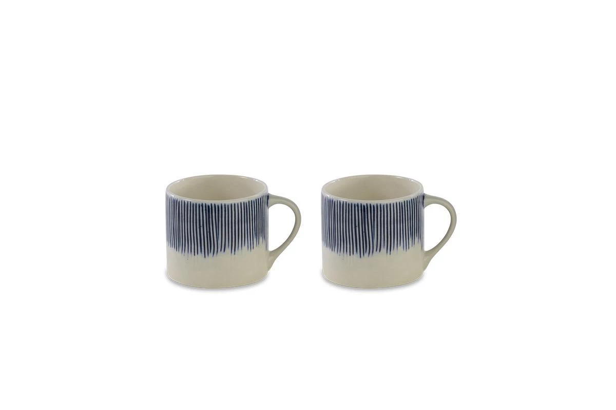 Nkuku Tableware Karuma Ceramic Small Mug - Blue & White (Set Of 2) 8 Nkuku Tableware Karuma Ceramic Small Mug - Blue & White (Set Of 2)