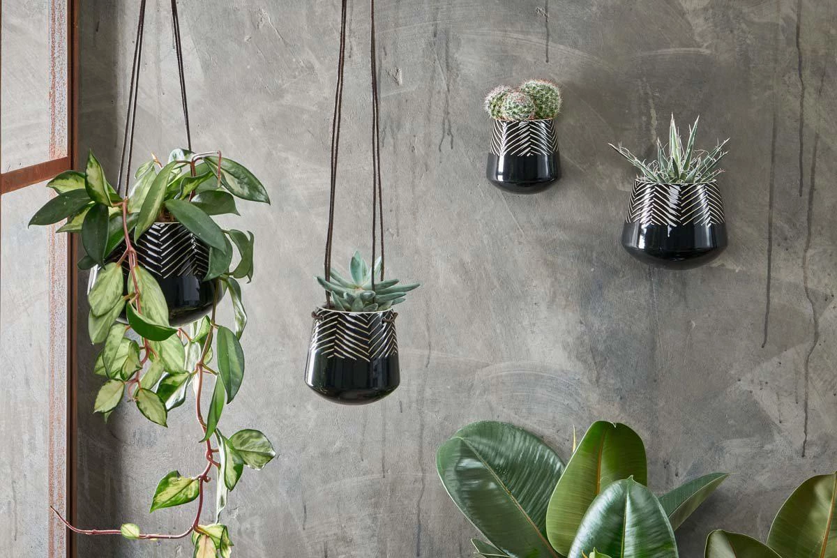 Nkuku Kavari Ceramic Hanging Planter Planters & Vases 4 Nkuku Kavari Ceramic Hanging Planter Planters & Vases