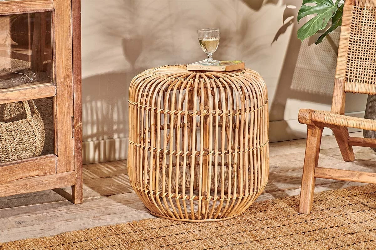 Nkuku New Arrivals Kedarpur Rattan Side Table 3 Nkuku New Arrivals Kedarpur Rattan Side Table