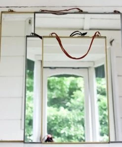 Nkuku Home Accessories Kiko Antique Brass Mirror