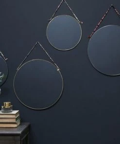 Nkuku Kiko Round Mirror - Brass