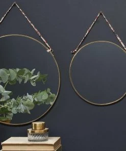 Nkuku Kiko Round Mirror - Brass