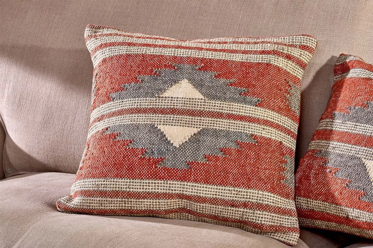Nkuku New Arrivals Kutha Kilim Cushion Cover - Rust 6 Nkuku New Arrivals Kutha Kilim Cushion Cover - Rust