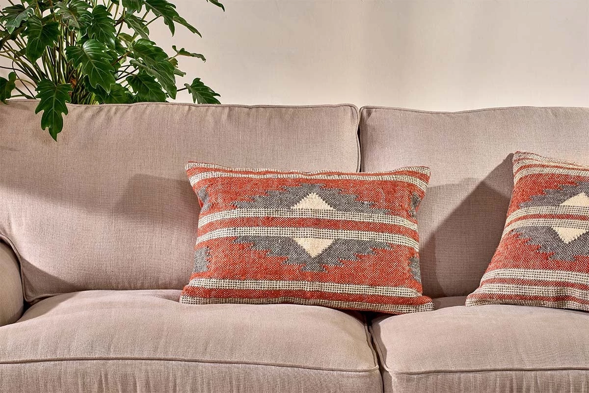 Nkuku New Arrivals Kutha Kilim Cushion Cover - Rust 4 Nkuku New Arrivals Kutha Kilim Cushion Cover - Rust
