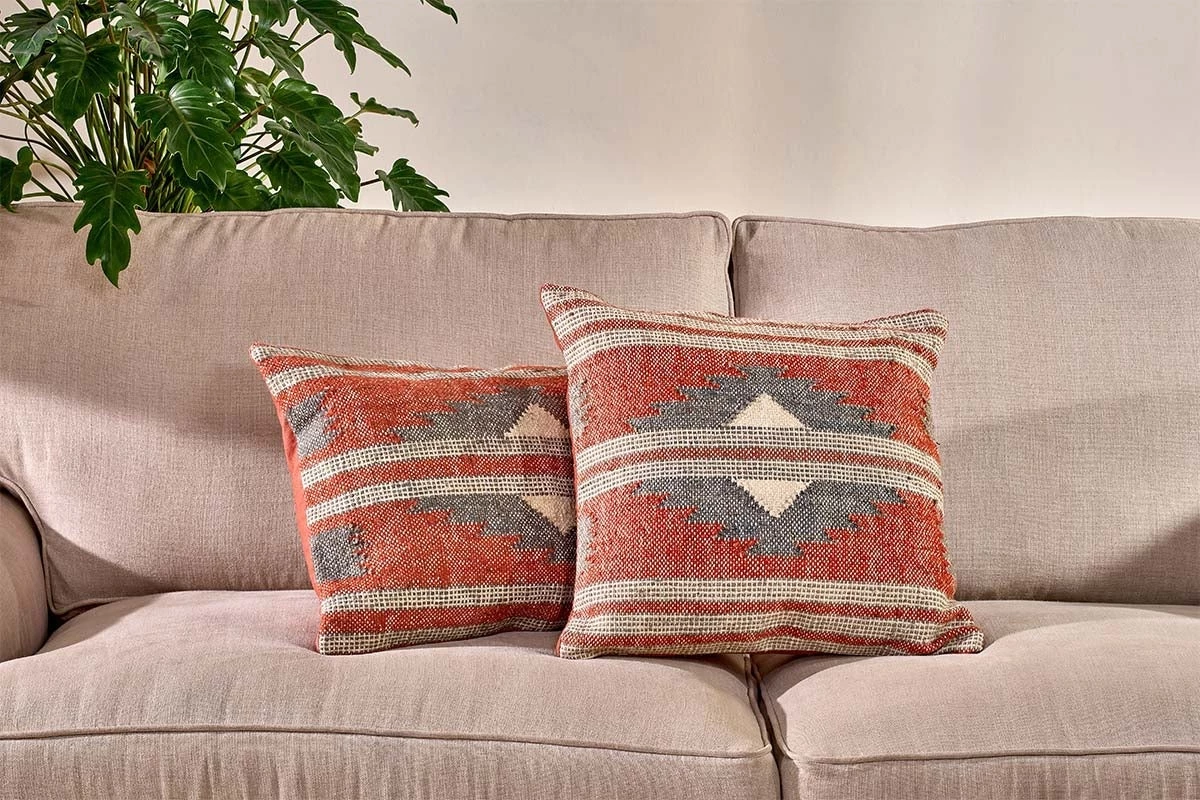 Nkuku New Arrivals Kutha Kilim Cushion Cover - Rust 3 Nkuku New Arrivals Kutha Kilim Cushion Cover - Rust