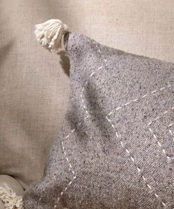 Nkuku Soft Furnishings Lamandi Recycled Cushion Cover - Grey