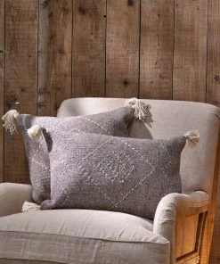 Nkuku Soft Furnishings Lamandi Recycled Cushion Cover - Grey