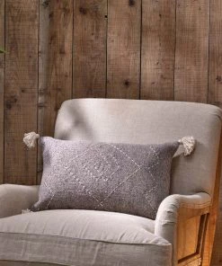 Nkuku Soft Furnishings Lamandi Recycled Cushion Cover - Grey