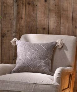 Nkuku Soft Furnishings Lamandi Recycled Cushion Cover - Grey